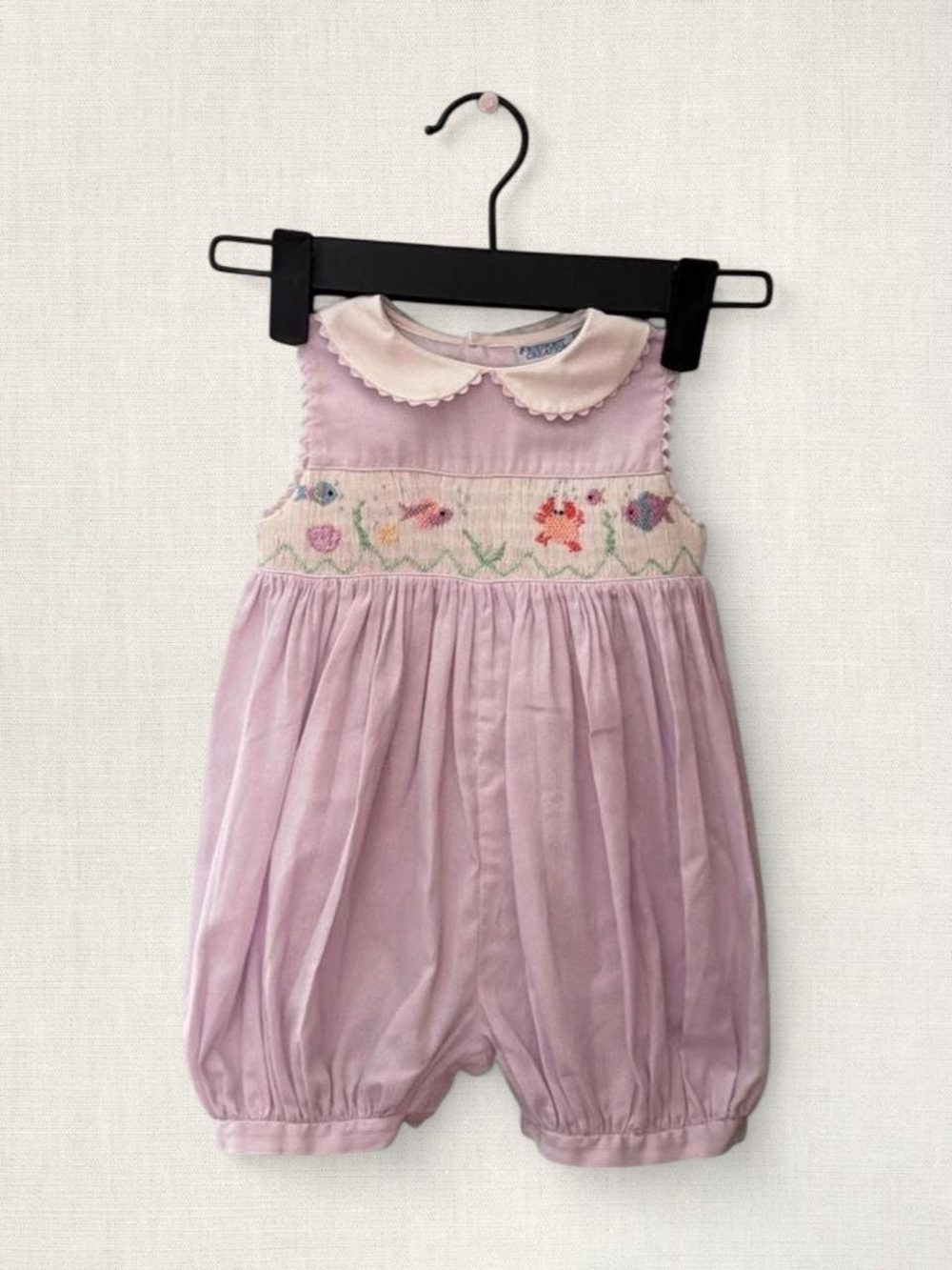 Friedknit Creations Baby Sea Romper in Soft Purple